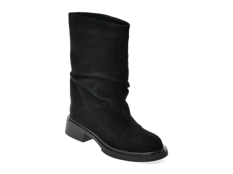 Cizme ALDO negre, 5XR032, din piele intoarsa