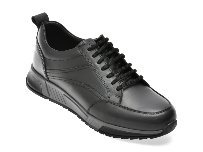Pantofi sport OTTER negri, ET429, din piele naturala