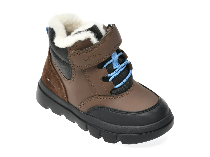 Ghete GEOX maro, B365BK, din piele ecologica