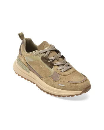 Pantofi sport JEEP kaki, 62101, din piele naturala