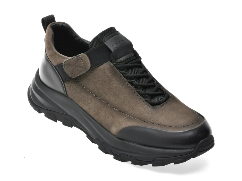 Pantofi sport EPICA kaki, 68006, din piele naturala