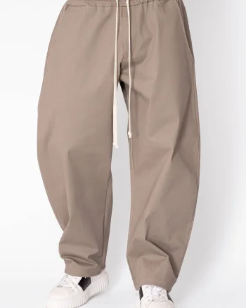 Pantaloni lungi din bumbac Balloon Taupe