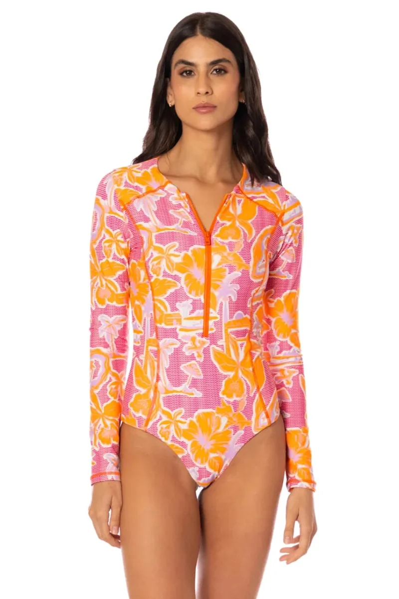 Maaji  costum de baie cu mânecă lungă pentru femei Flamingo Glow Trition
