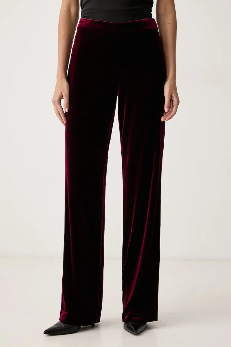 Luisa Spagnoli  pantaloni wide leg pentru femei cu amestec de mătase Offida