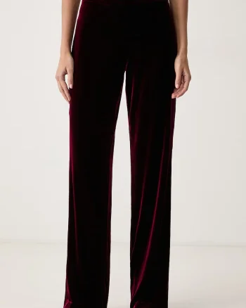 Luisa Spagnoli  pantaloni wide leg pentru femei cu amestec de mătase Offida