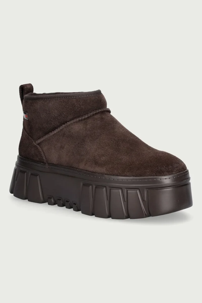 Tommy Jeans  TJW SUEDE PLATFORM BOOTS WL cizme de zăpadă pentru femei din piele