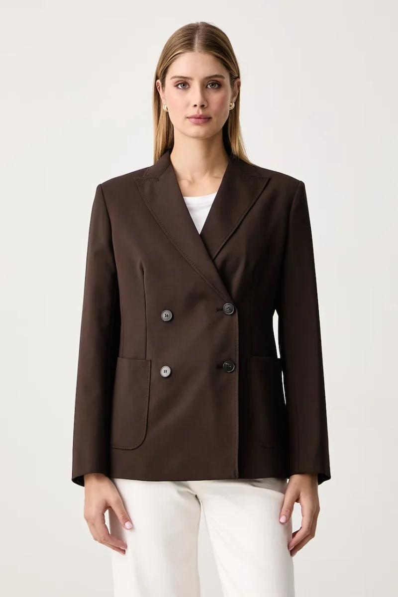 Weekend Max Mara  sacou cu două rânduri de nasturi pentru femei din lână WKDORNATI