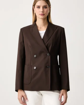Weekend Max Mara  sacou cu două rânduri de nasturi pentru femei din lână WKDORNATI