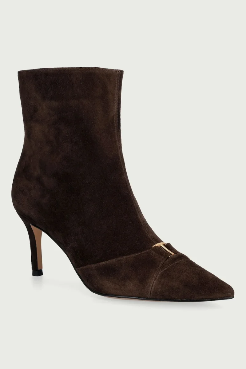 Twinset  botine cu toc cui pentru femei din piele întoarsă