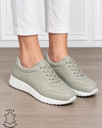 Pantofi sport damă din piele naturală cu cataramă decorativă în partea frontală CRL1895 BARILA