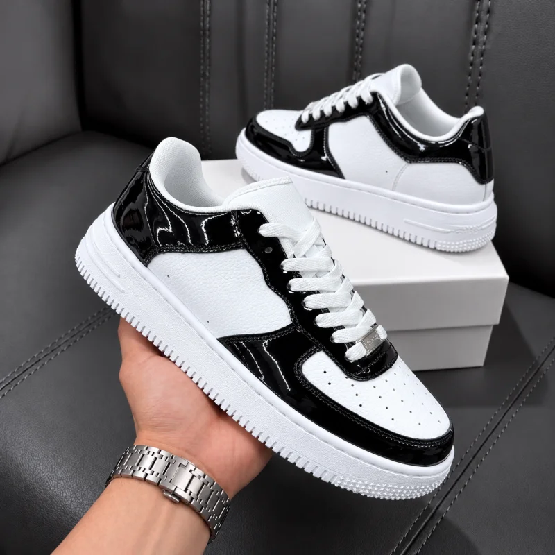 Adidasi barbati casual albi cu negru k36