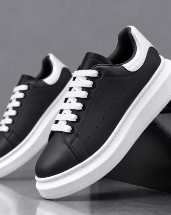 Adidasi barbati casual  negri cu alb k99