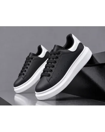Adidasi barbati casual  negri cu alb k99