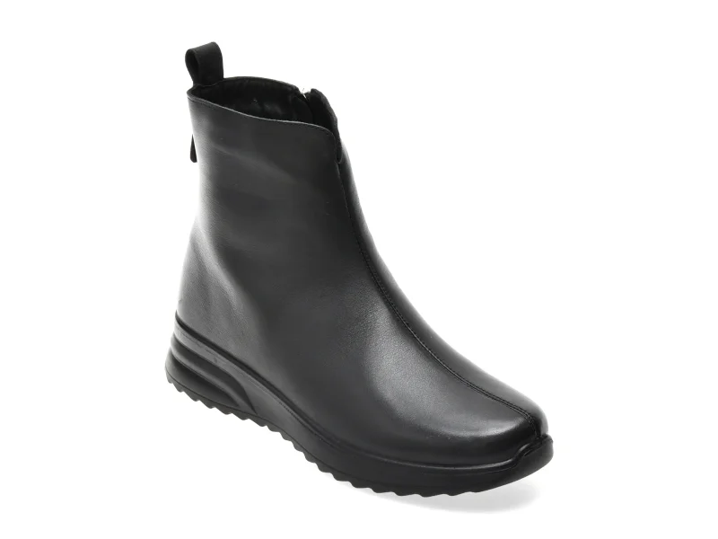 Ghete IMAGE negre, 326052, din piele naturala