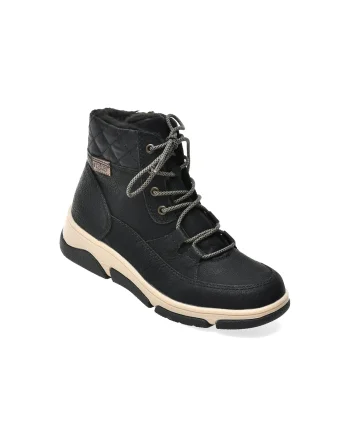 Ghete RIEKER negre, L5603, din piele ecologica