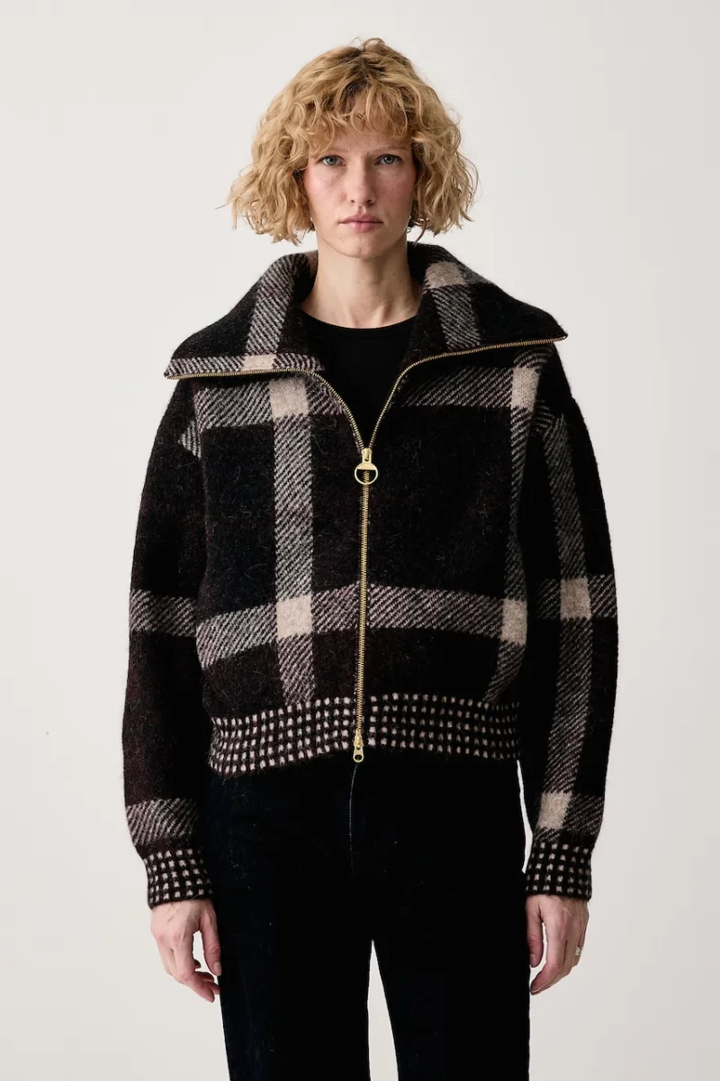 Barbour  pulover cu fermoar pentru femei cu lână Carville