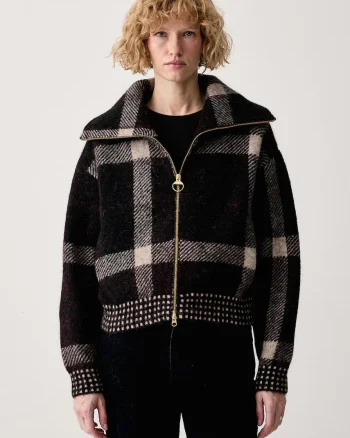 Barbour  pulover cu fermoar pentru femei cu lână Carville