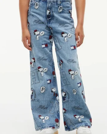Tommy Hilfiger  blugi wide leg pentru copii x Peanuts