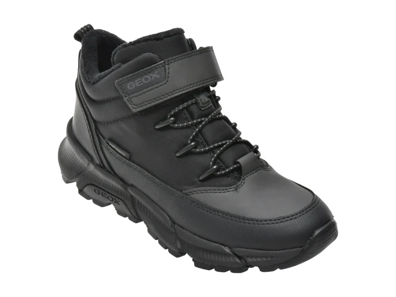 Ghete GEOX negre, J66LCA, din material textil