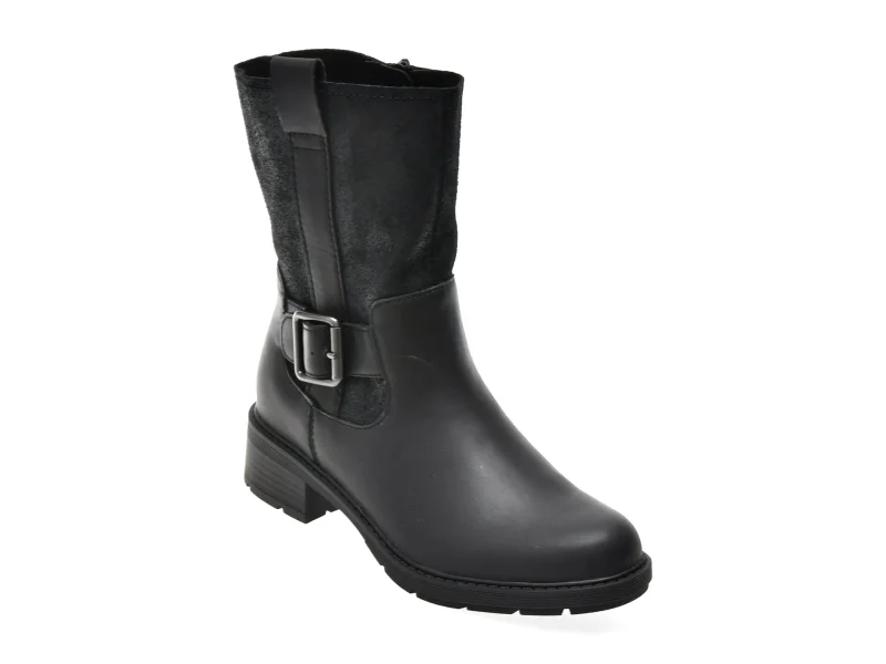 Ghete CLARKS negre, HEARTH MID, din piele naturala