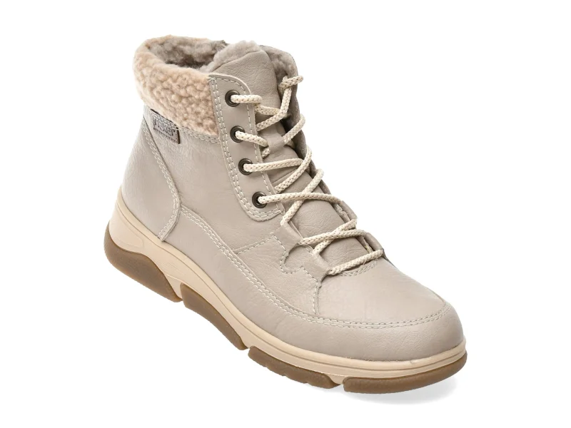 Ghete RIEKER gri, L5603, din piele ecologica