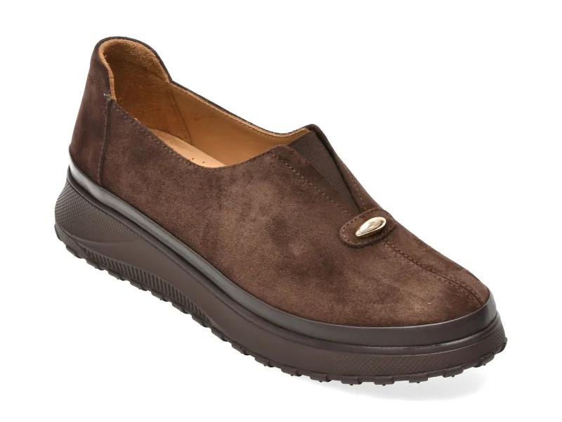 Pantofi IMAGE maro, 381302, din piele intoarsa
