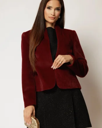 Blanita dama scurta bordo cu inchidere eleganta
