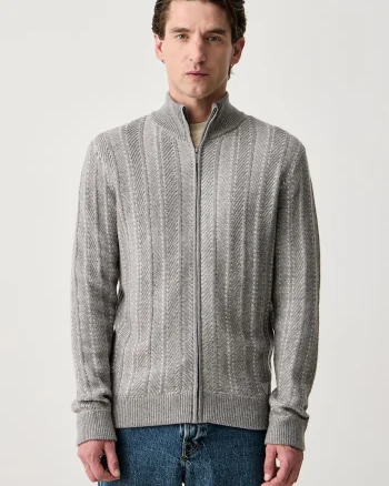 Guess  pulover cu fermoar pentru bărbați cu amestec de lână Nash