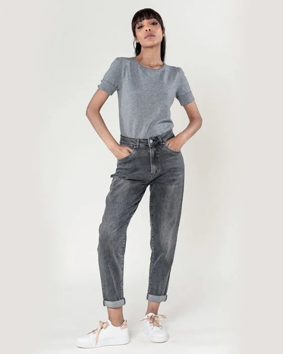 Blugi dama Mom Fit Nina Carter Gri P502-17 M8