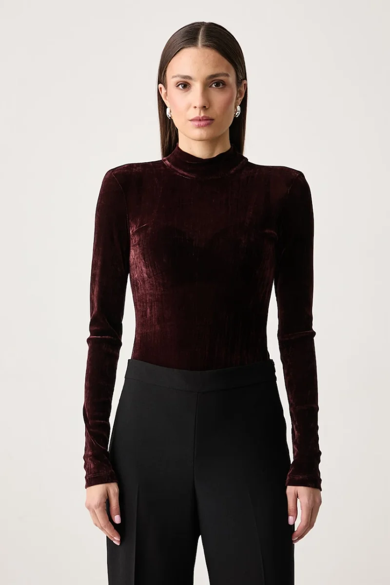 Bardot  body pentru femei din velur ROSALIA
