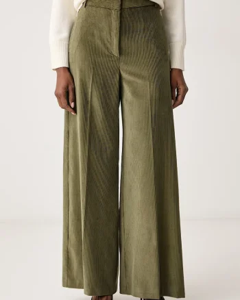 Max&Co.  pantaloni wide leg pentru femei cu bumbac CANE