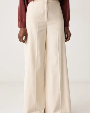 Max&Co.  pantaloni wide leg pentru femei cu bumbac CANE