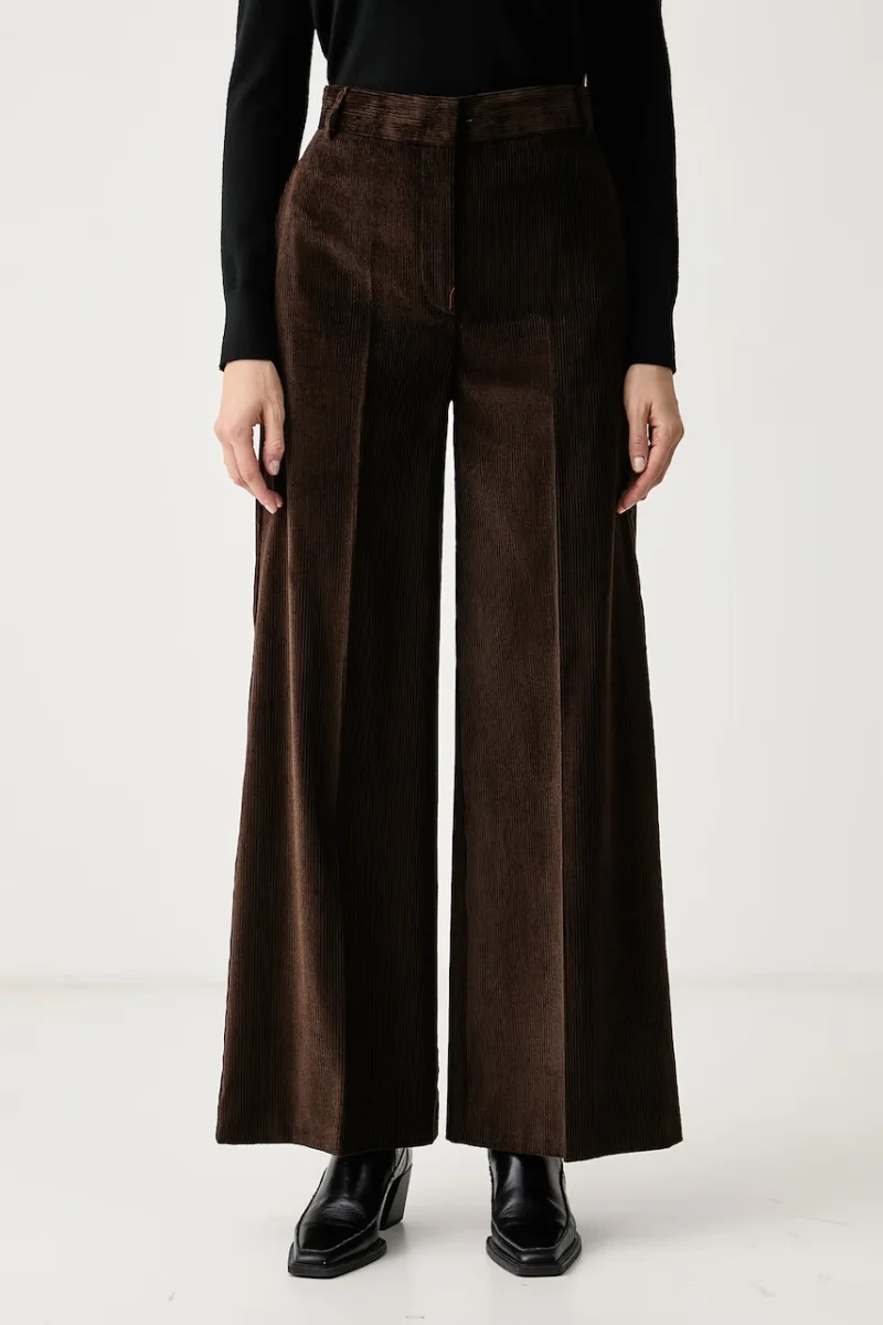 Max&Co.  pantaloni wide leg pentru femei cu bumbac CANE
