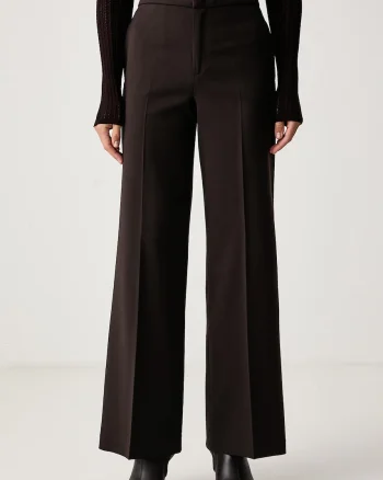 Twinset  pantaloni straight pentru femei cu amestec de lână