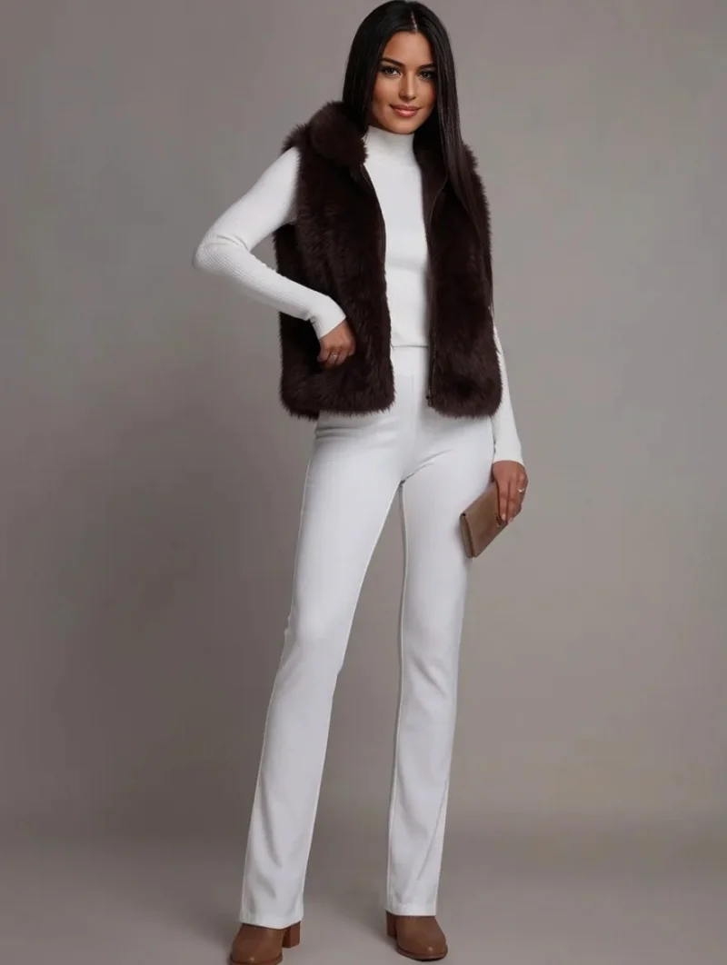 Vesta blana eco de dama maro teddybear cu gluga Bambi